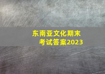 东南亚文化期末考试答案2023