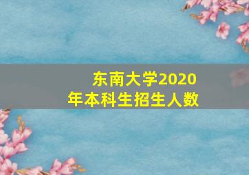 东南大学2020年本科生招生人数