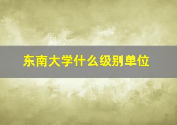 东南大学什么级别单位