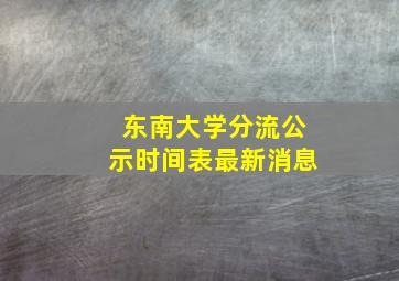 东南大学分流公示时间表最新消息