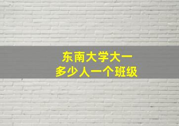 东南大学大一多少人一个班级