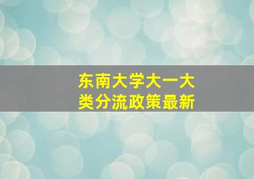 东南大学大一大类分流政策最新