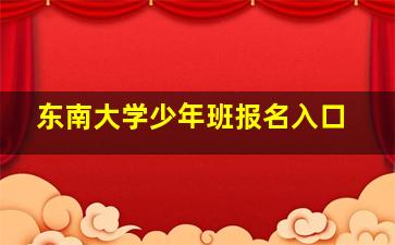 东南大学少年班报名入口