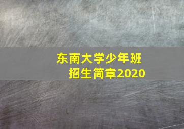 东南大学少年班招生简章2020