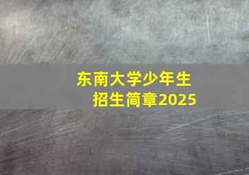 东南大学少年生招生简章2025