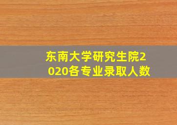 东南大学研究生院2020各专业录取人数