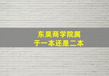 东吴商学院属于一本还是二本