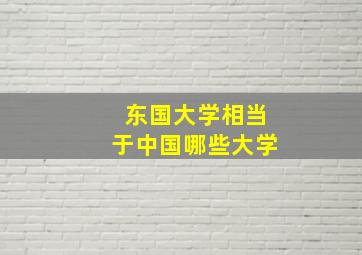 东国大学相当于中国哪些大学