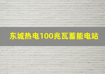 东城热电100兆瓦蓄能电站