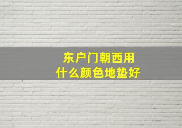 东户门朝西用什么颜色地垫好