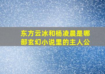 东方云冰和杨凌晨是哪部玄幻小说里的主人公