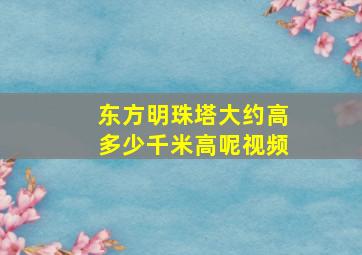 东方明珠塔大约高多少千米高呢视频