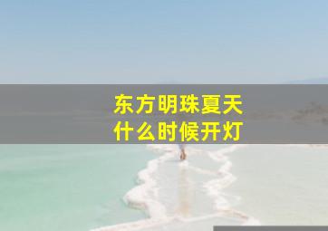 东方明珠夏天什么时候开灯