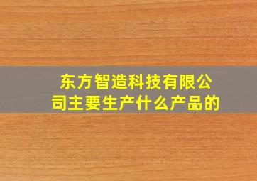 东方智造科技有限公司主要生产什么产品的