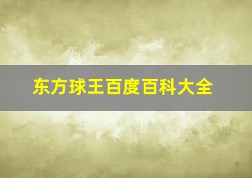 东方球王百度百科大全