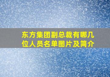 东方集团副总裁有哪几位人员名单图片及简介