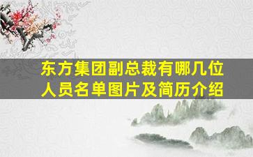 东方集团副总裁有哪几位人员名单图片及简历介绍