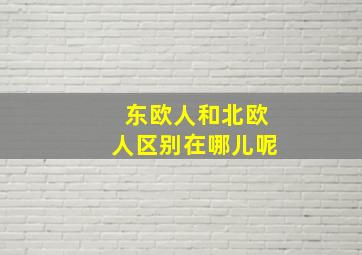 东欧人和北欧人区别在哪儿呢