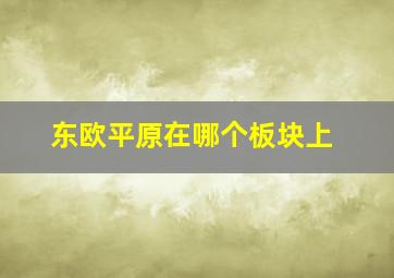 东欧平原在哪个板块上