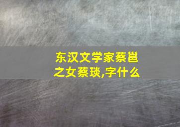 东汉文学家蔡邕之女蔡琰,字什么