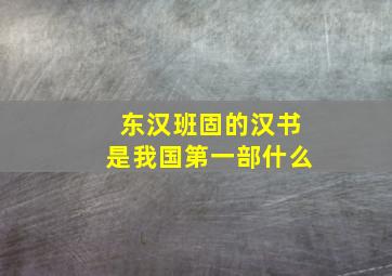 东汉班固的汉书是我国第一部什么