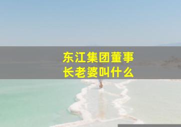 东江集团董事长老婆叫什么