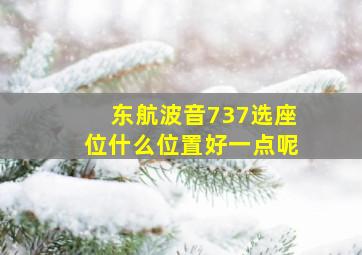 东航波音737选座位什么位置好一点呢