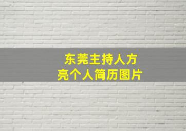 东莞主持人方亮个人简历图片