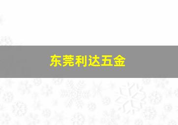 东莞利达五金