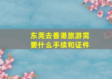 东莞去香港旅游需要什么手续和证件