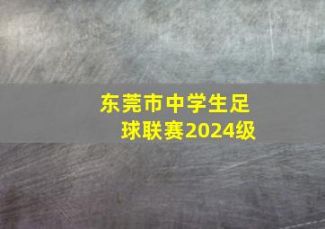 东莞市中学生足球联赛2024级