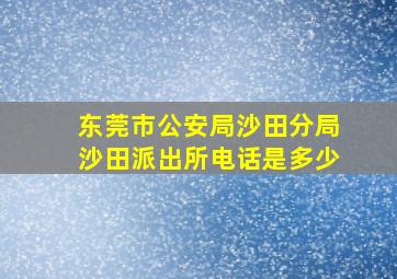 东莞市公安局沙田分局沙田派出所电话是多少