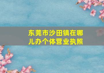 东莞市沙田镇在哪儿办个体营业执照