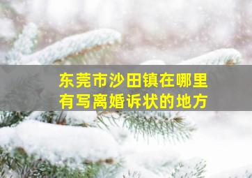 东莞市沙田镇在哪里有写离婚诉状的地方