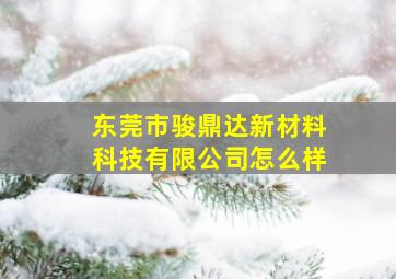 东莞市骏鼎达新材料科技有限公司怎么样