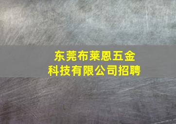 东莞布莱恩五金科技有限公司招聘