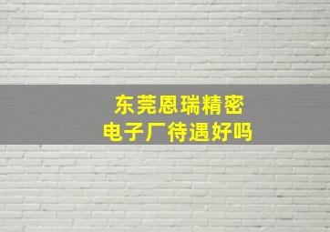 东莞恩瑞精密电子厂待遇好吗