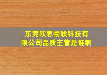 东莞欧思物联科技有限公司品质主管是谁啊