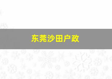 东莞沙田户政