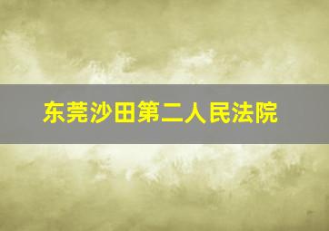 东莞沙田第二人民法院