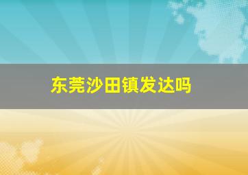 东莞沙田镇发达吗