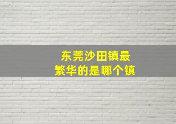 东莞沙田镇最繁华的是哪个镇