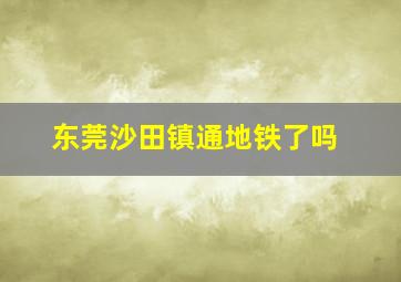 东莞沙田镇通地铁了吗