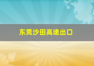 东莞沙田高速出口