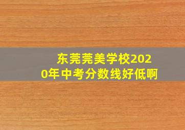 东莞莞美学校2020年中考分数线好低啊