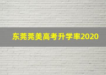 东莞莞美高考升学率2020