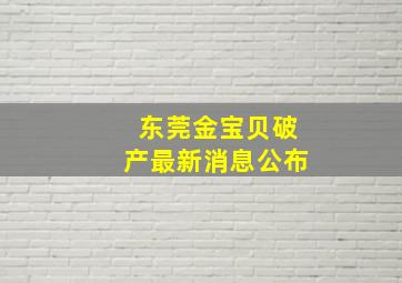 东莞金宝贝破产最新消息公布