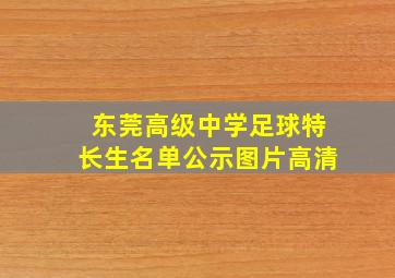 东莞高级中学足球特长生名单公示图片高清