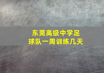 东莞高级中学足球队一周训练几天