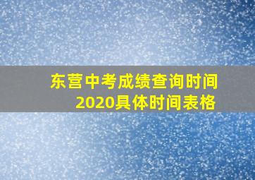 东营中考成绩查询时间2020具体时间表格